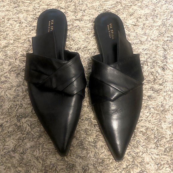 Via Spiga Black Birgit Slides - Picture 1 of 9